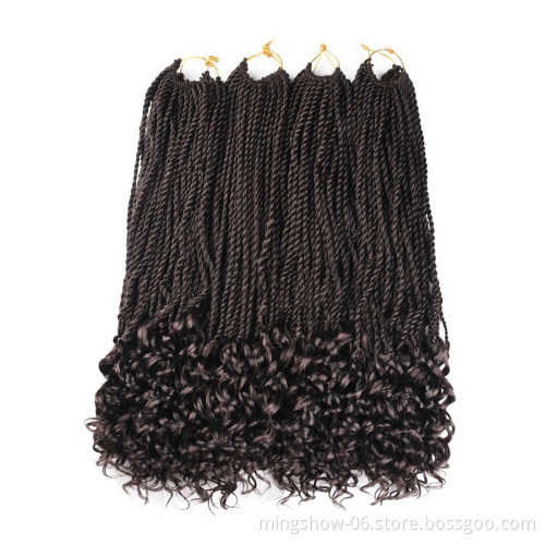Synthetic Curly Senegalese Twist Crochet African High Temperature Fiber Braiding Fiber Hair Bundles